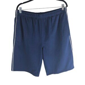 Reebok Navy Blue Athletic Shorts With White Side Stripes XL